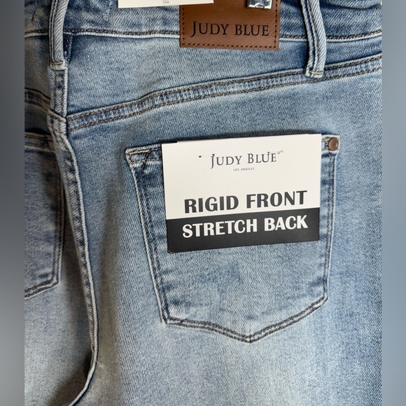 Judy Blue High Waisted Rigid Magic Distressed Rainbow Thread Jeans multi sizes - Picture 12 of 15